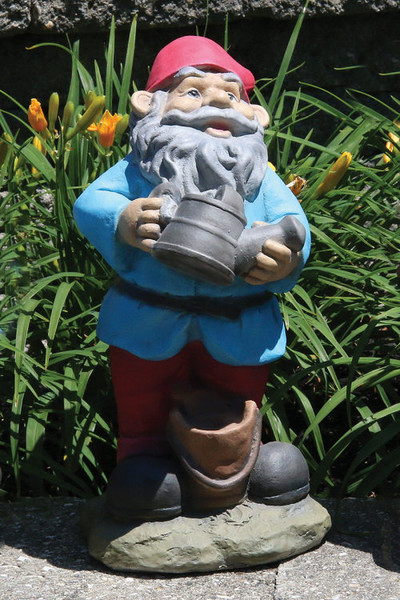 Lazy Daze Gnome Watering Can Statue Colored Finish Artwork Decor